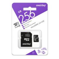 Карта памяти microSDXC 256Gb SmartBuy, Class10 UHS-I U3 V30, с адаптером
