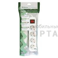Удлинитель DEFENDER S418, 4 гнезда, с заземлением, 1,8 м., выключатель (1/30)