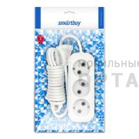 Удлинитель Smartbuy 3 гнезда 2 метра 10А/2,2кВт без заземления ПВС 2х1,0 (SBE-10-3-02-N) (1/50)