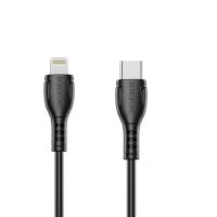 Кабель Type-C to Lightning Borofone BX51 Triumph, 1m, 2.4A, 12W, QC3.0, черный, не упакован