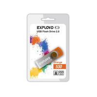 Флешка USB 8 Гб Exployd 530, USB2.0, пластик, оранжевый
