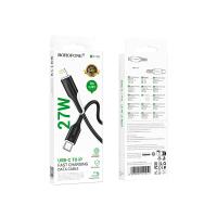 Кабель Type-C to Lightning Borofone BX119 New, 1m, PD 27W, черный, белая вставка