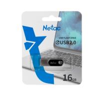 Флешка USB 16 Гб Netac U278, USB2.0, металл, серебристый, черная вставка